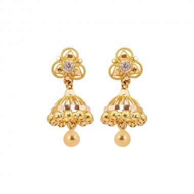 22k Yellow Gold Jimikki Earrings for Kids - 916
